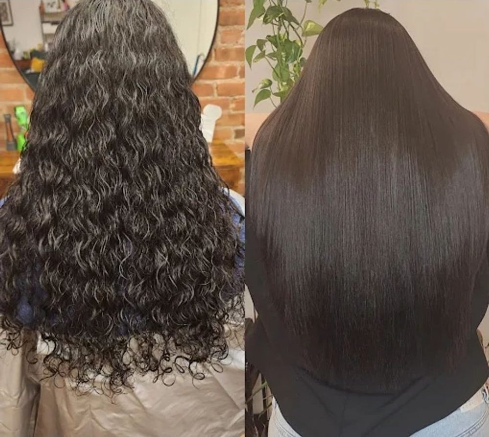 Before and after Japanese straightening transformation
